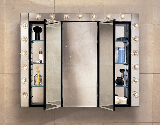 Robern Plm3630w White 36 Triple Door Mirrored Medicine Cabinet