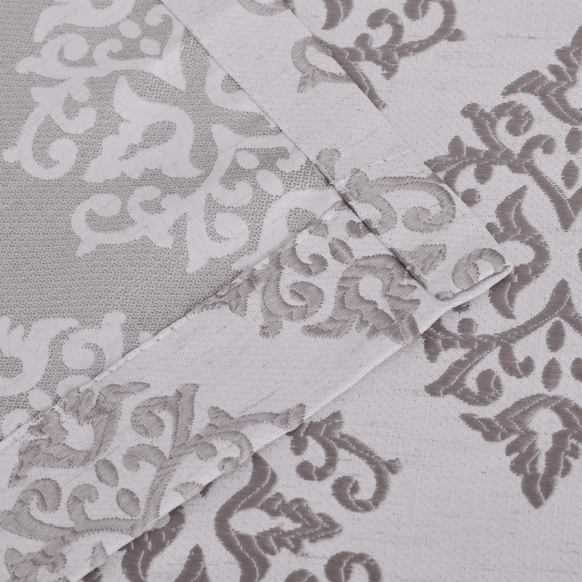 Superior Venetian Damask Jacquard Grommet Curtain Panel, Set of 2, 52" x 84", Nickel
