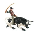 thumbnail image 2 of Figura Toro con jinete Salvador Figuras taurinas Diseño de microgranja Proyecto escolar Accesorios Juguete educativo Favores de para realistas Playset Decoración Blanco negro, 2 of 10