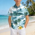 thumbnail image 6 of JUMEYU Hawaiian Shirt for Boys Little & Big Boy's Button Down Hawaiian Shirts Short Sleeve Cool Cartoon Print Tops T-Shirt for Kids Size 14-15 (Light Blue,14-15 Years), 6 of 7