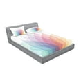 thumbnail image 2 of Ambesonne Abstract Fitted Sheet & Pillow Sham Set, Delicate Leaves Art, Queen, Yellow Red Green, 2 of 2
