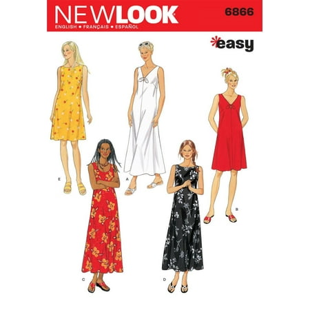 Sewing Patterns Girls Dresses New Look Sewing Pattern 6866 Misses Dresses, Size A (S-M-L-XL), Misses Dresses in size A (S-M-L-XL), New Look Pattern #6866 By Simplicity Creative Group Inc Patterns ()