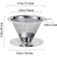 thumbnail image 2 of Pour Over Coffee Dripper, Reusable Stainless Steel Pour Over Coffee Filter Paperless Permanent Coffee Strainer for 1-4 Cup with Base, 2 of 6