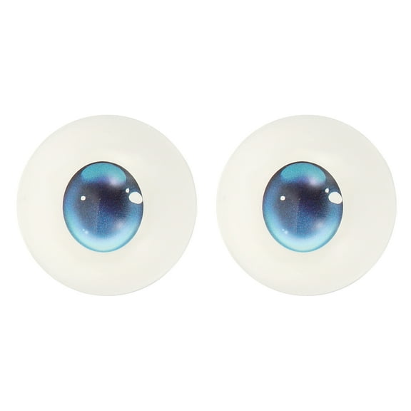 32mm Doll Eyes,1 Pair Realistic Acrylic Eyes Plastic Half Eyeballs, Dark Blue