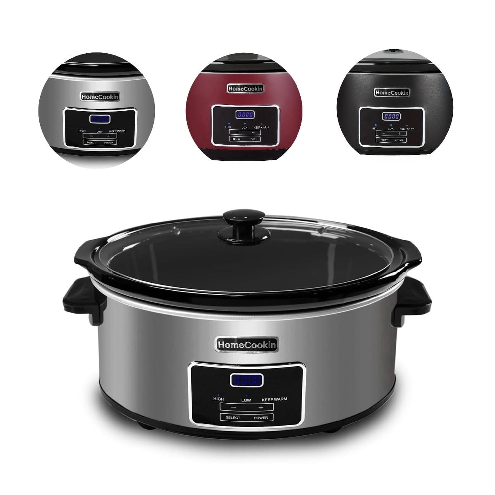 8qt Large Programmable Slow Cooker-Grey