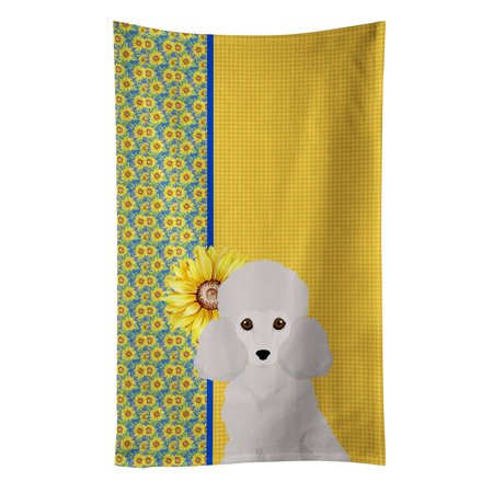 

Summer Sunflowers Toy White Poodle Kitchen Towel 15 in x 25 in