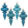 thumbnail image 7 of Vickerman 4" Red 4-Finish Finial Ornament, 8 per Box. Made of shatterproof plastic., 7 of 7
