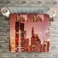 thumbnail image 3 of Ambesonne Travel Quilted Bedspread Set 3 Pcs, Dubai Night Cityscape, Queen Size, Multicolor, 3 of 3