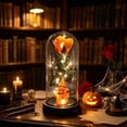 thumbnail image 4 of Eliaeconx Lighted Halloween Ghost Figurine, Holding Spooky Rose, LED Pumpkin Base for Tabletop, Spooky House, Indoor Party Decor, 4 of 6