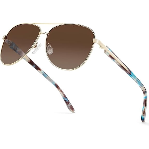 ZLCB Polarized Aviator Sunglasses for Women : UV Protection Acetate Square Sunglass With Retro Classic Style