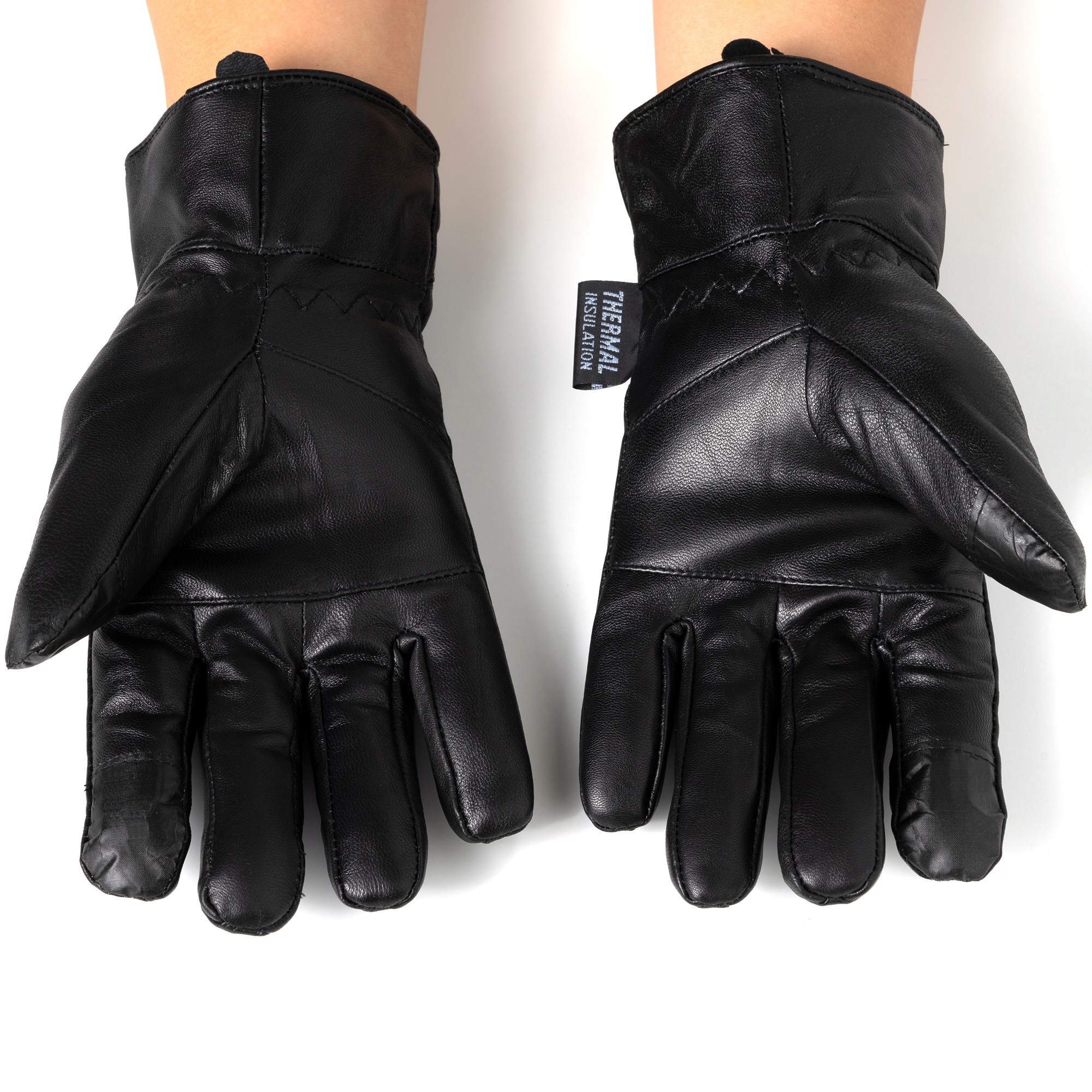 Alpine Swiss Mens Touch Screen Gloves Leather Thermal Lined Phone Texting Gloves - image 3 of 7