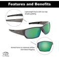 thumbnail image 4 of Flying Fisherman Drop Back Polarized Sunglasses - Matte Gray/Amber Green Mirror, 4 of 7