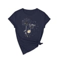 thumbnail image 4 of NAMTYQX Tops for Women Trendy Trendy Breathable Plus Size Print Stretchy Short Sleeve Loose Fitting Gemustert Crewneck Blouses for Women Royal Blue Size M, 4 of 5