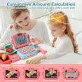 thumbnail image 2 of Wisairt Cash Register for Kids, Toy Cash Register with Scanner Voice Recognition Payment Function, Play Cash Register, Count Learning Toys, 24Pcs Mini Playset (Pink), 2 of 9