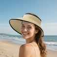 thumbnail image 2 of UJNDER Women's Sun Hats Foldable Straw Beach Hats Wide Brim Summer Cycling Sun Hats Roll Up Sun Hat for Outdoor Activities Khaki, 2 of 3