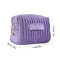 thumbnail image 3 of Wzzjkit Makeup Bag, Large Quilted Cosmetic Bag, Big Embroidered Striped Make Up Bag for Women Girls, Cute Velvet Makeup Organizer, Travel Toiletry Bag, 3 of 6