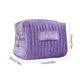 thumbnail image 3 of Neceser de terciopelo a rayas bordadas | Neceser de maquillaje de poliéster impermeable | Organizador de artículos de aseo de viaje con cremallera, 3 of 6