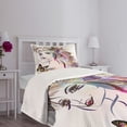 thumbnail image 3 of Ambesonne Tale Quilted Bedspread Set 2 Pcs, Butterflies with Girl, Twin Size, Multicolor, 3 of 5