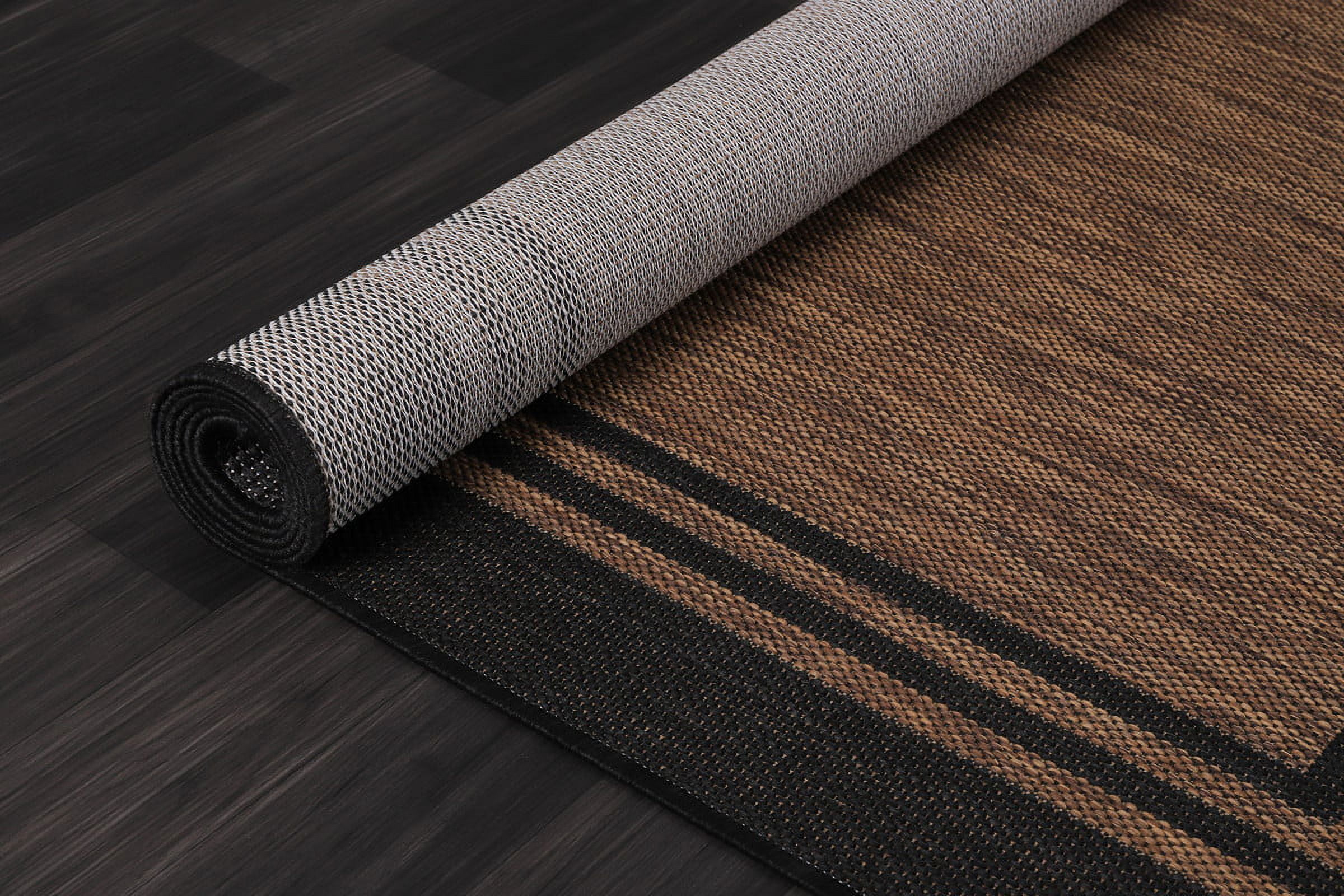 Beverly Rug Indoor/Outdoor Area Rugs, Waterproof Patio Porch Garden Carpet, Gold Brown, 6'x9'
