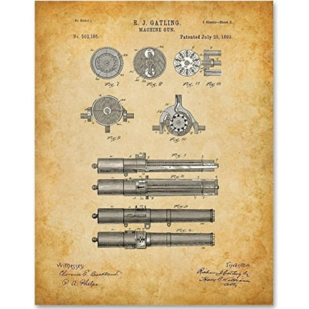 Gatling Machine Gun - 11x14 Unframed Patent Print - Great Gift for Gun and Civil War