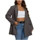 thumbnail image 3 of Sudaderas con capucha para mujer,Blazer informal para mujer, liso, con botones en la parte delantera, manga larga y bolsillos, poliéster, para el trabajo o el hogar, sopatenor, 3 of 9