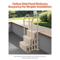 thumbnail image 6 of 3-Step Heavy Duty Pool Ladder with Double Handrails, Non-Slip Steps, 400lb Capacity, Fits 36-48" Pools, Taupe, 6 of 11