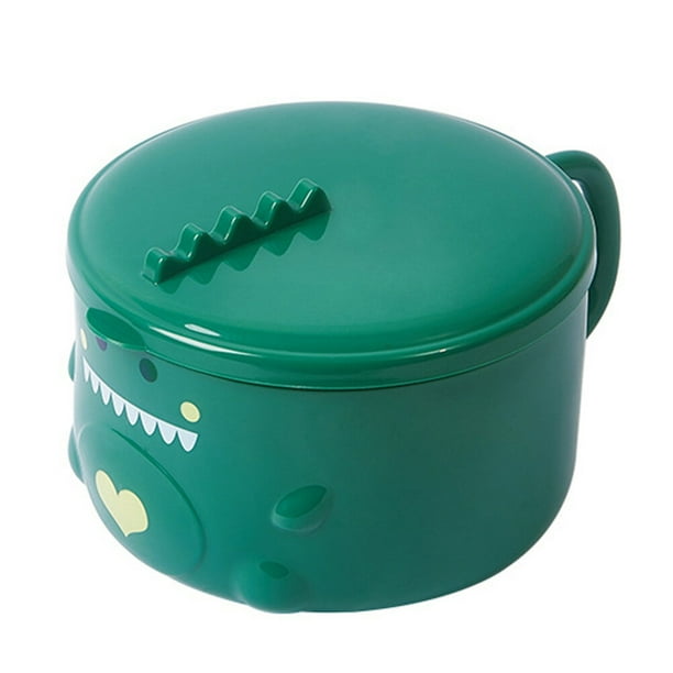 1 UNID Cuenco de fideos de patrón de dinosaurio de acero inoxidable 1pc con tazón de comida de cocina de tapa