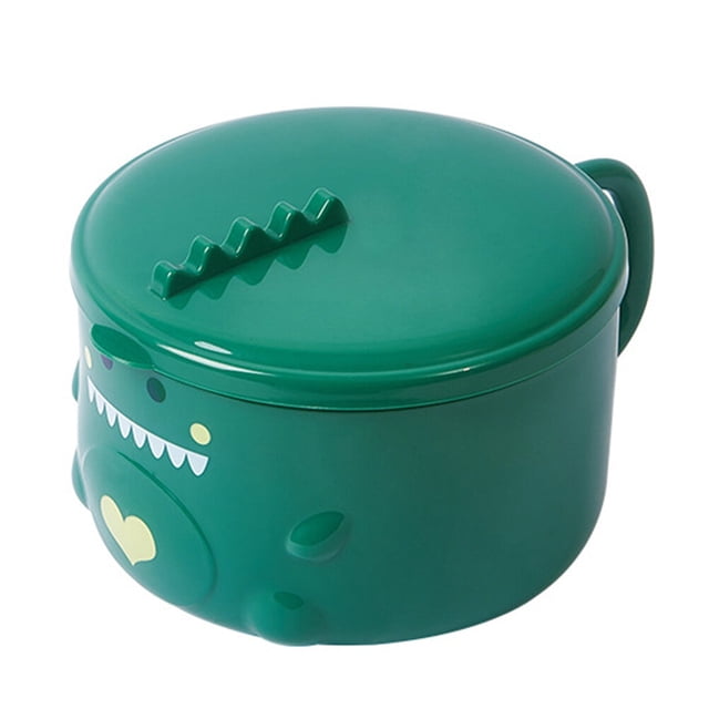 EeaseCA 1Pc Stainless Steel Dinosaur Pattern Noodle Bowl with Lid Kitchen Food Bowl