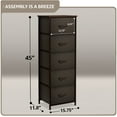 thumbnail image 6 of Sorbus Dresser Storage Tower, Organizer for Closet, Tall Dresser for Bedroom, Chest Drawer for Clothes, home office, Living Room, College Dorm, Steel Frame, Wood Top, Fabric, 5 Drawers, 6 of 6
