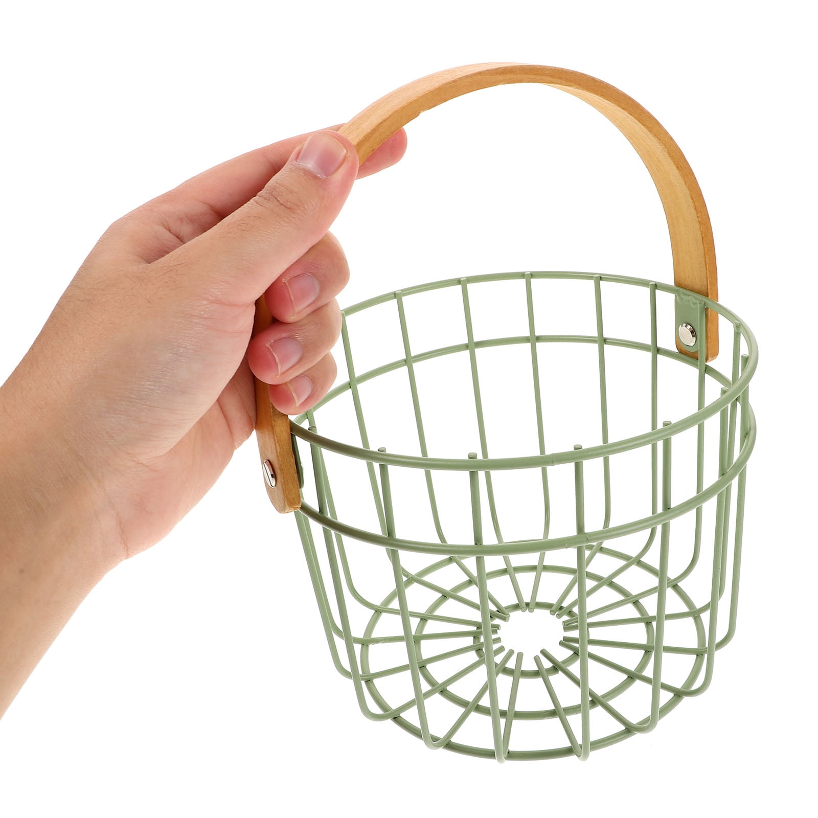 IDEANATEGRATE 1Pack Metal Basket Counter Egg Holder Iron Egg Holder Ceramic Egg Holder For Fresh Eggs In The Kitchen
