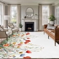 thumbnail image 2 of Spring Poppy Large Area Rugs 8x10 ft Flower Colorful Wildflower Sage Green Leaves Washable Rug Non Slip Indoor Carpet Absorbent Floor Mat for Living Room Bedroom Dining Room, 2 of 9
