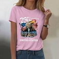 thumbnail image 2 of mgoYE America 250th Anniversary T Shirt Women Womens 250 Years of Freedom 1776 2026 American Flag 4 July Vintage O-Neck T-Shirt(Pink,2XL), 2 of 8