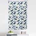 thumbnail image 1 of Narwhal Tapestry, Watercolor Whales of the Arctic Ocean Cachalot Orca Blue Whale Illustration, Fabric Wall Hanging Decor for Bedroom Living Room Dorm, 5 Sizes, Dark Blue Yellow, by Ambesonne, 1 of 1