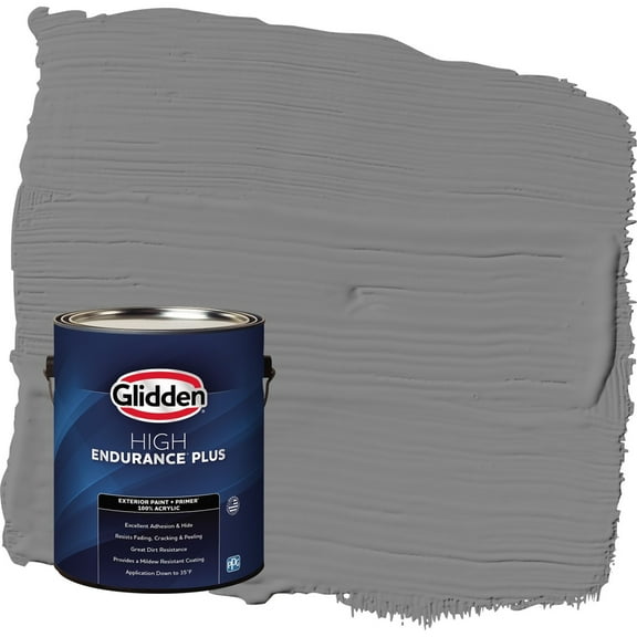 Glidden HEP Dover Gray / Grey Satin Exterior Paint with Primer, 1 Gallon