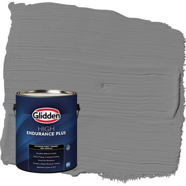 Glidden HEP Dover Gray / Grey Flat Exterior Paint with Primer, 1 Gallon