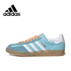 thumbnail image 3 of Zapatillas casuales clásicas Adidas GAZELLE INDOOR blancas y azules para hombre y mujer, de caña baja, cómodas y versátiles, 3 of 5