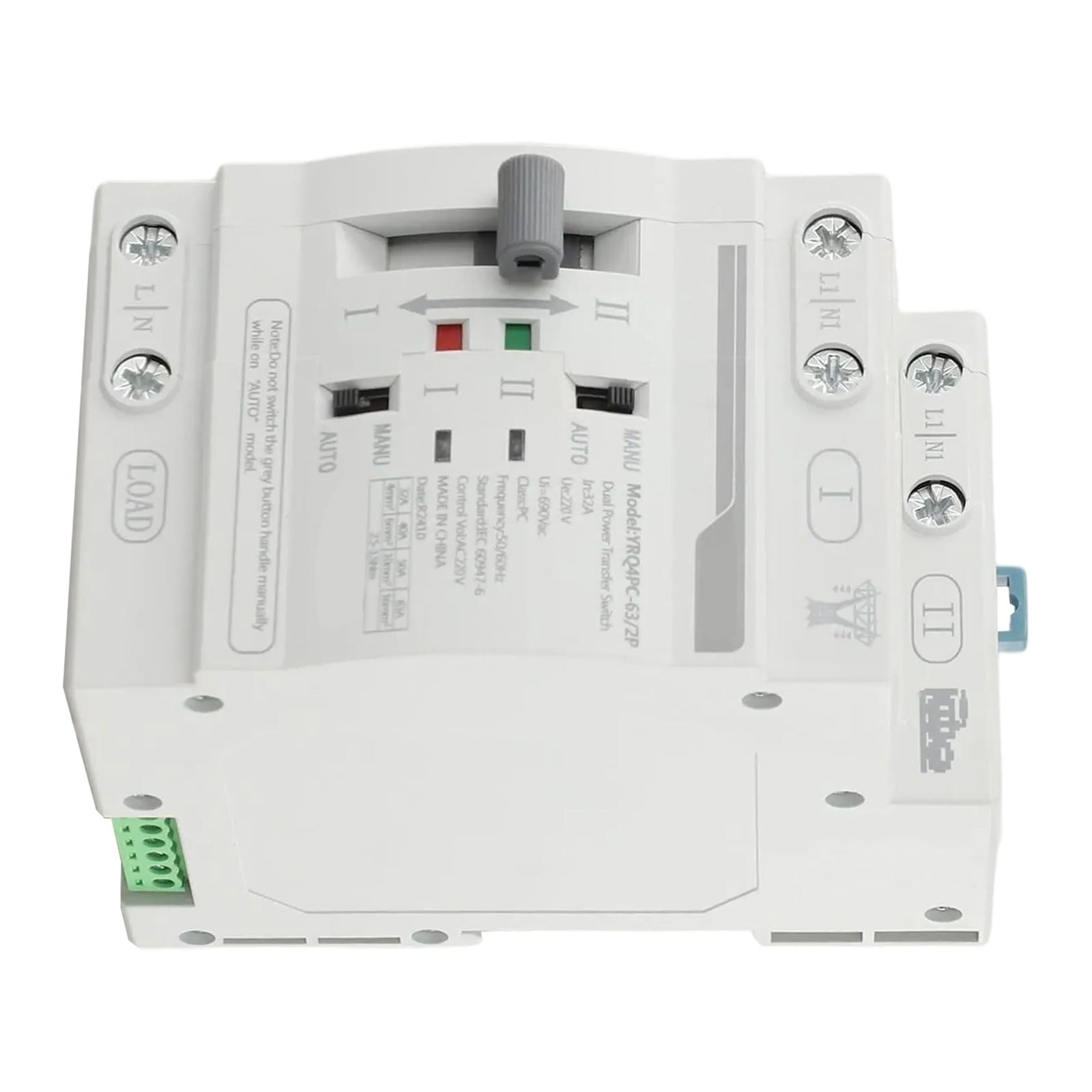 Dreamhall 32-63A Transfer Switch Automatic Transfer Switch Manual Mode Pc Grade Isolation Rated Working Current Automatic Mode,2P 32A