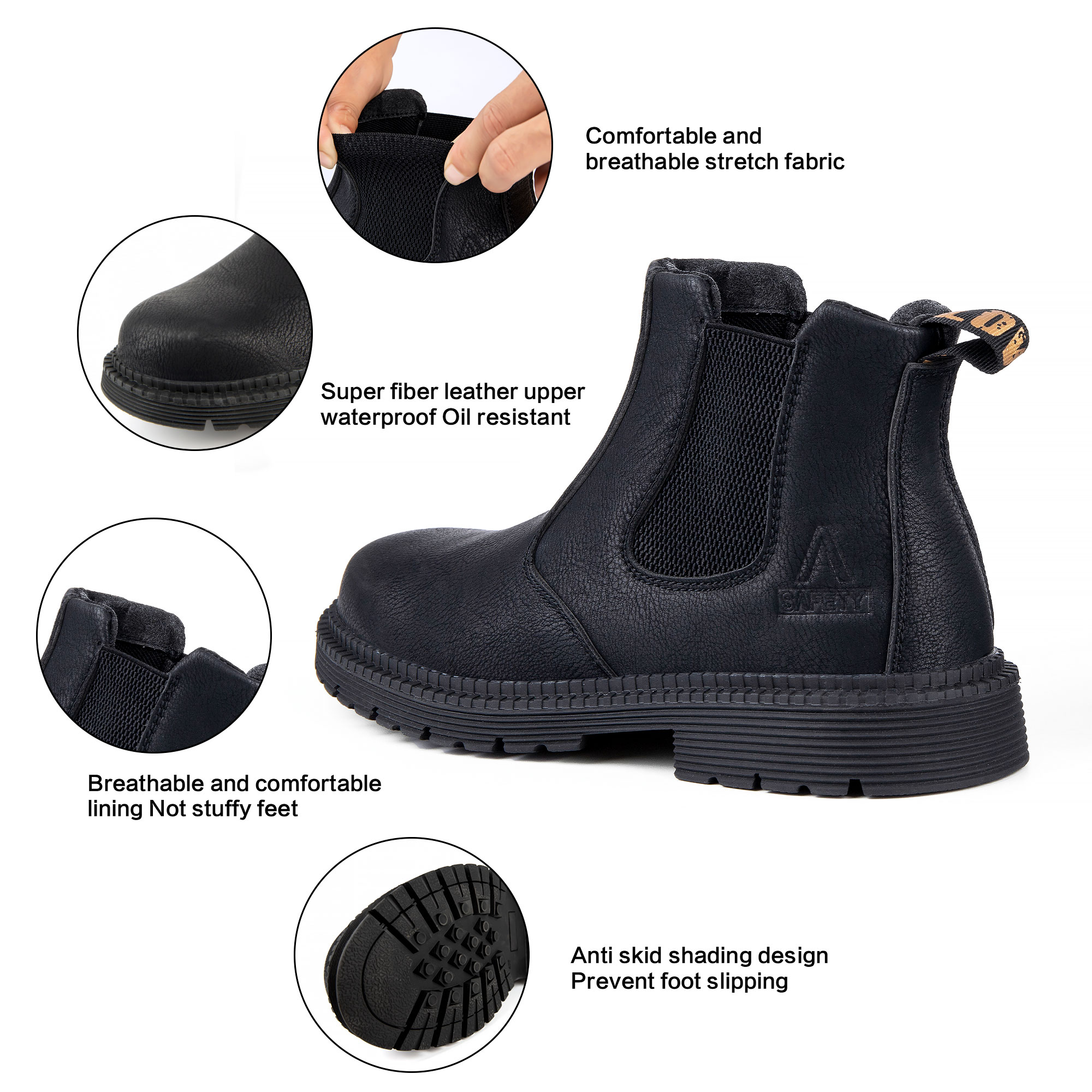 Ecetana Men's Steel Toe Work Boots photo 3