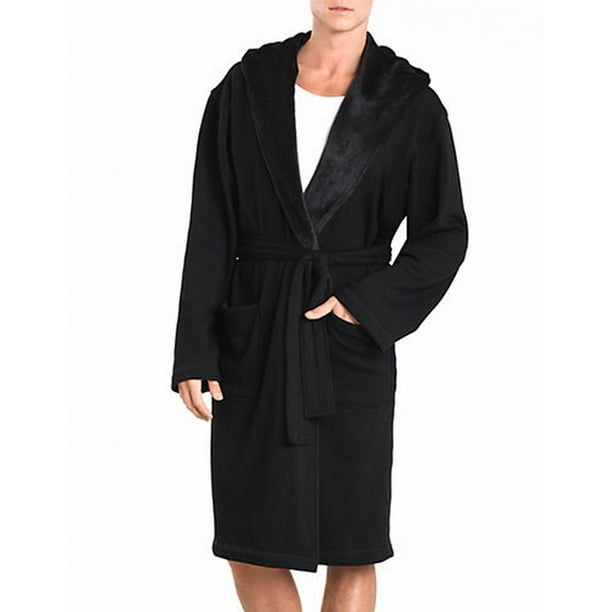 UGG Ugg NEW Black Mens Size XL Belted Hooded Brunswick Robe Sleepwear