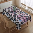 thumbnail image 2 of Pink and Blue Of Leopard Print Rectangle Tablecloth 60"x84",Waterproof Polyester Rectangle Table Cloth, Wipeable Spillproof Polyester Tablecloth for Dining, Camping, Indoor and Outdoor, 2 of 5