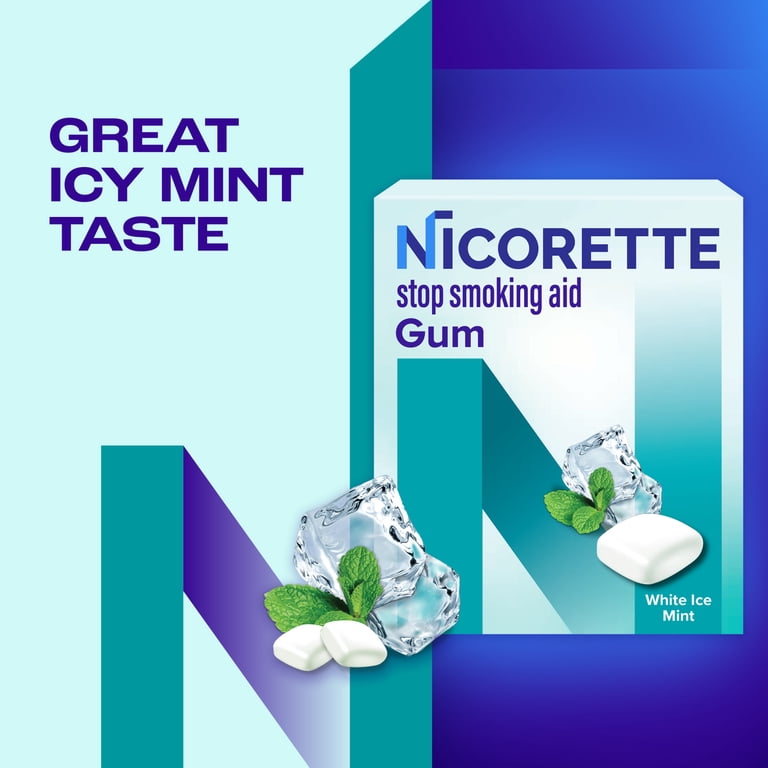 Nicorette Nicotine Gum, Stop Smoking Aids, 2 Mg, White Ice Mint, 100 Count  HSA/FSA Eligible - Walmart.com