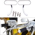 thumbnail image 2 of For Harley Touring Electra Glide Dyna Fatboy Softail Sportster Motorcycle Rearview Mirror Black Square Oval Side Mirror Mirrors (Color : Chrome), 2 of 5