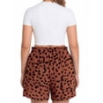 thumbnail image 6 of Cueply Women's Plus Size Shorts Casual Elastic Waist Ruffle Belted Shorts Adjustable Tie Knot Short for Women with Pockets, 6 of 6