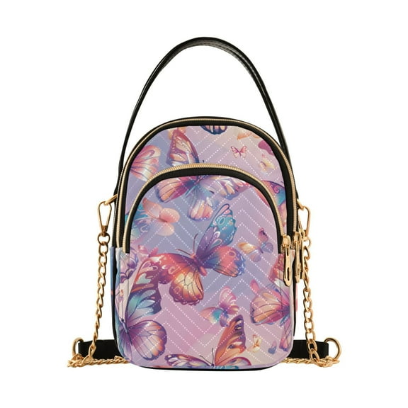 joogoo Women Butterfly with Gradient Chain Crossbody Bags Shoulder Handbag Phone Purse