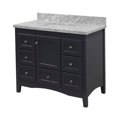 thumbnail image 2 of Abbey 42" Bathroom Vanity with Marine Gray Cabinet and Carrara Marble Top, 2 of 6