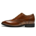 thumbnail image 2 of CMR CHAMARIPA Men's Elevator Dress Shoes - Brown Leather Wingtip Oxford Shoes 6CM | 2.36 Inches, 2 of 9