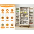 thumbnail image 3 of Spacesea  Pantry Cabinet, 51.18” Tall Kitchen Storage Cabinet with Adjustable Shelves and Gold Metal Base – Ideal for Kitchen, Living Room & More, 3 of 7