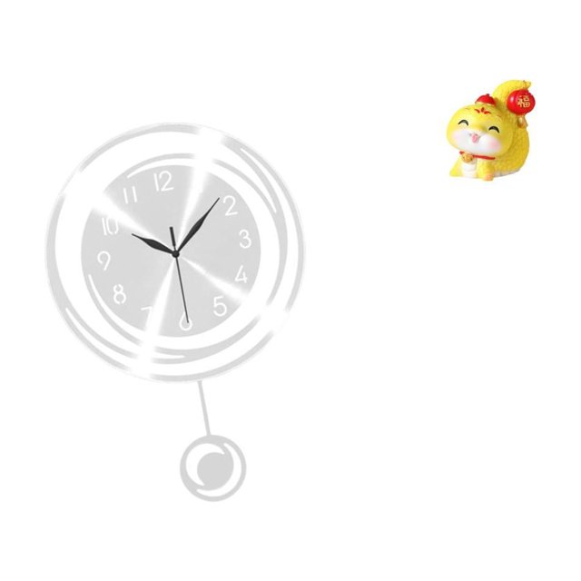 Reloj de pared acrílico con números arábigos y estatua de resina de serpiente de dibujos animados para cocina, estudio, granja, estante, mesa,
