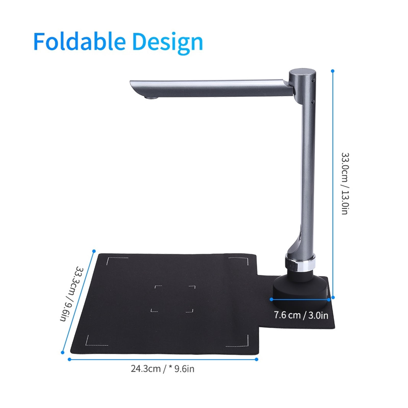 F60A HD 5MP USB Document Scanner Foldable A4 Size Capture Camera With LED Light Touch Control For Online Teaching Video Recorder ,Built-In Convenience
