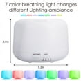 thumbnail image 3 of 300ML Aromatherapy Diffuser with Remote - 7 Color Changing LED Humidifier & Essential Oil Diffuser for Office, 3 of 5